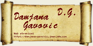 Damjana Gavović vizit kartica